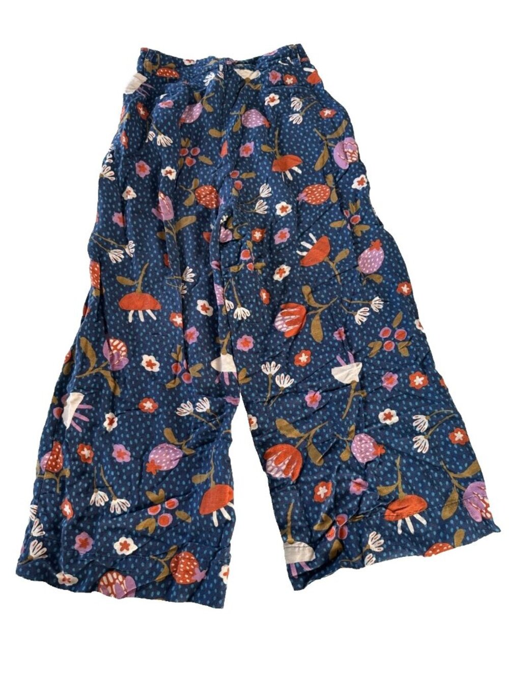ModCloth x Princess Highway Size 6 ( Fit Sz 2) Navy Wide-leg Floral Trousers